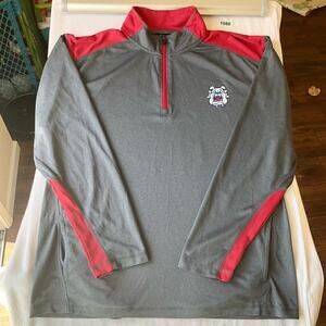 Champion Men’s Jacket size XL, Gray & Red in Details,1/2 Zipper & Front Pockets
